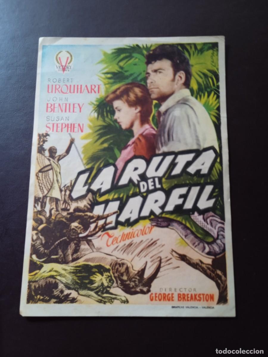  Flyers Publicitaires de films Anciens: La ruta del Marfil con publicidad Teatro Cervantes M&aacute;laga