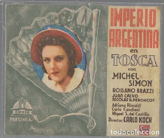 Cine: PROGRAMA DE CINE. TOSCA CON IMPERIO ARGENTINA PC-7058 - Foto 1