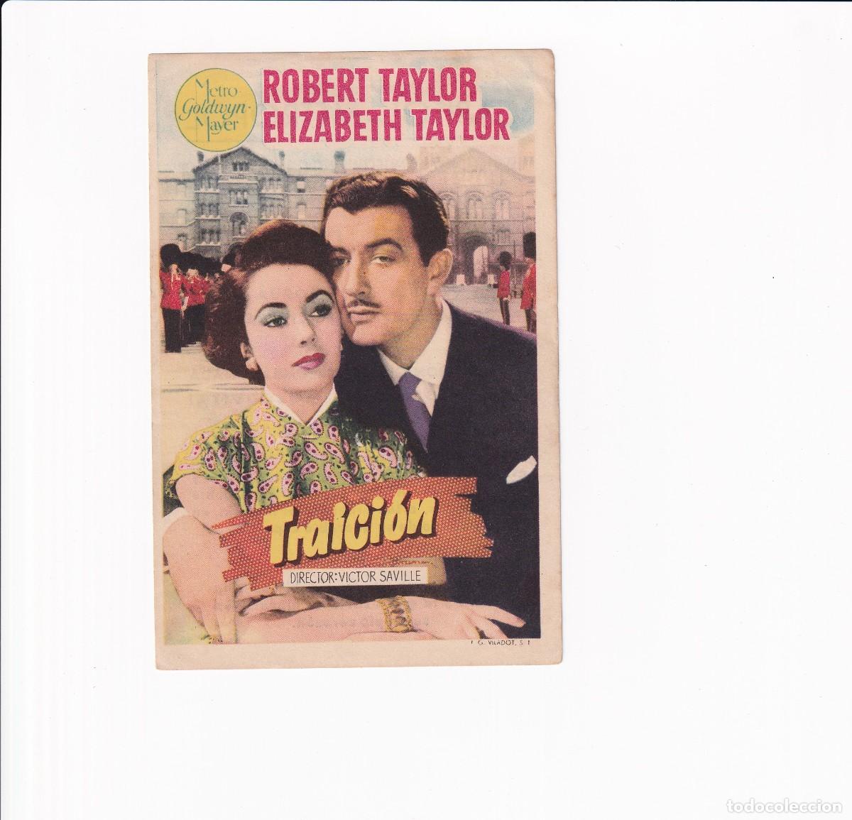 Cine: TRAICION .- ROBER TAYLOR , ELIZABETH TAYLOR - Foto 1