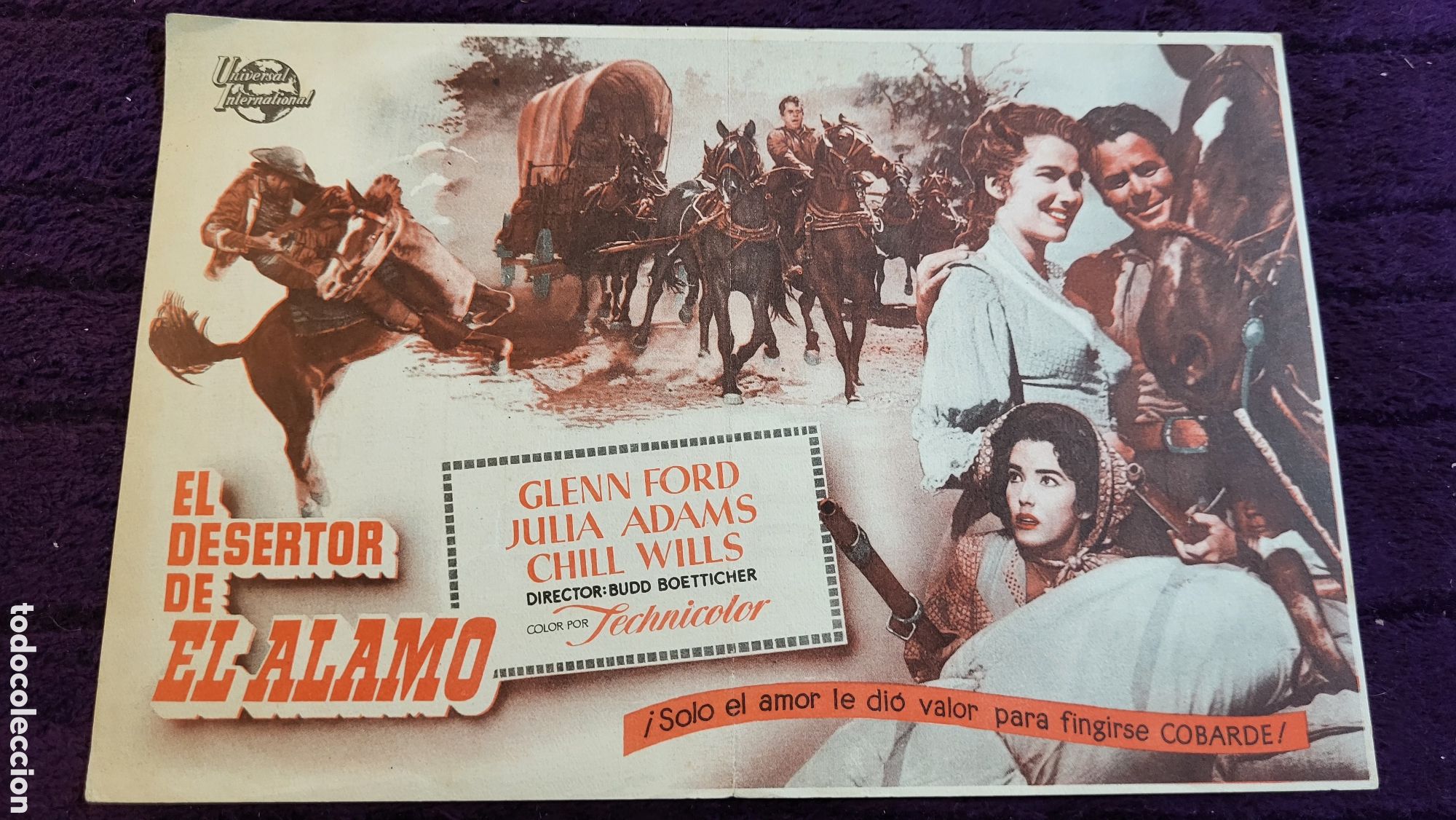 Foglietti di film di film antichi di cinema: Folleto de mano Cine El desertor del el Alamo