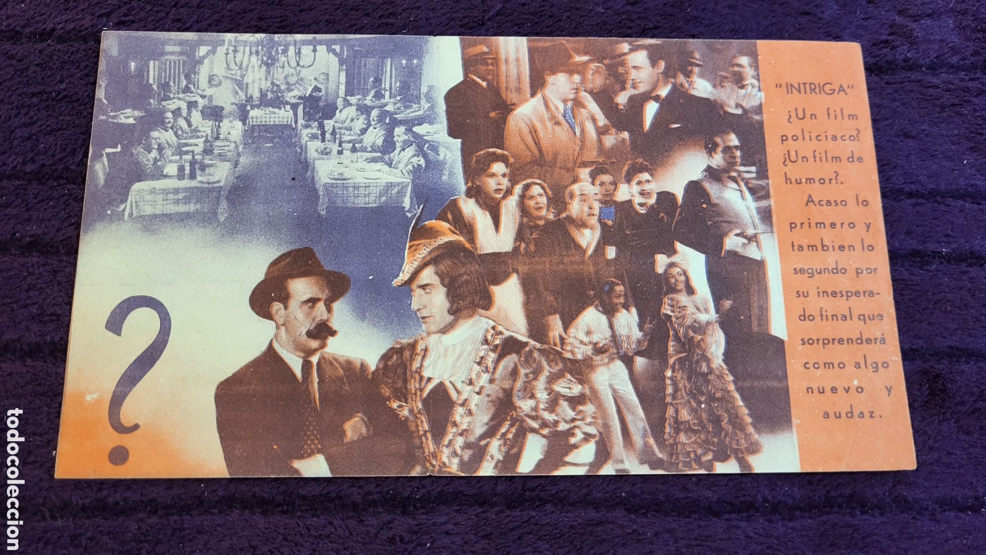 Foglietti di film di film antichi di cinema: Folleto de mano Cine Intriga