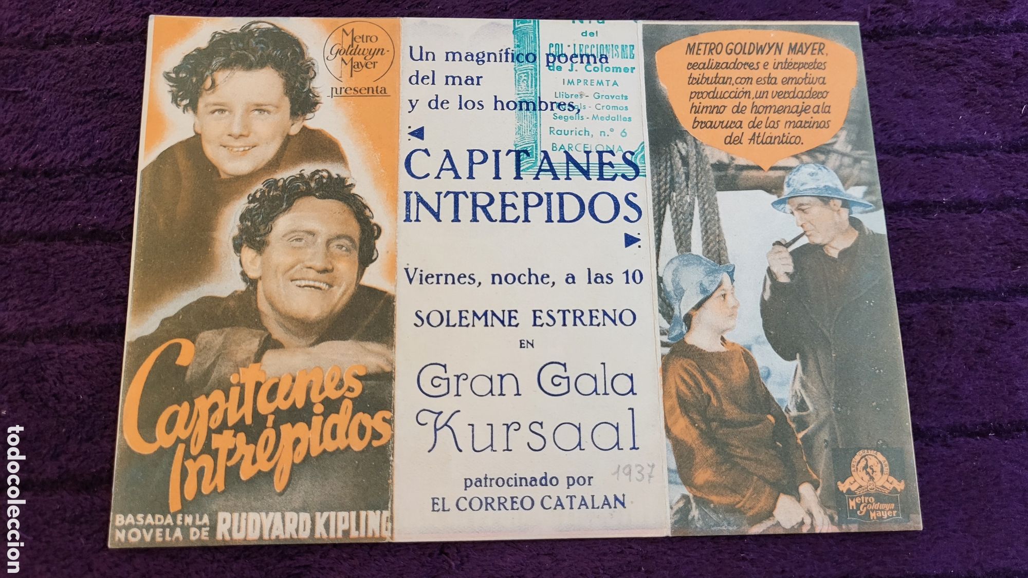 Foglietti di film di film antichi di cinema: Folleto de mano Cine Capitanes intrepidos