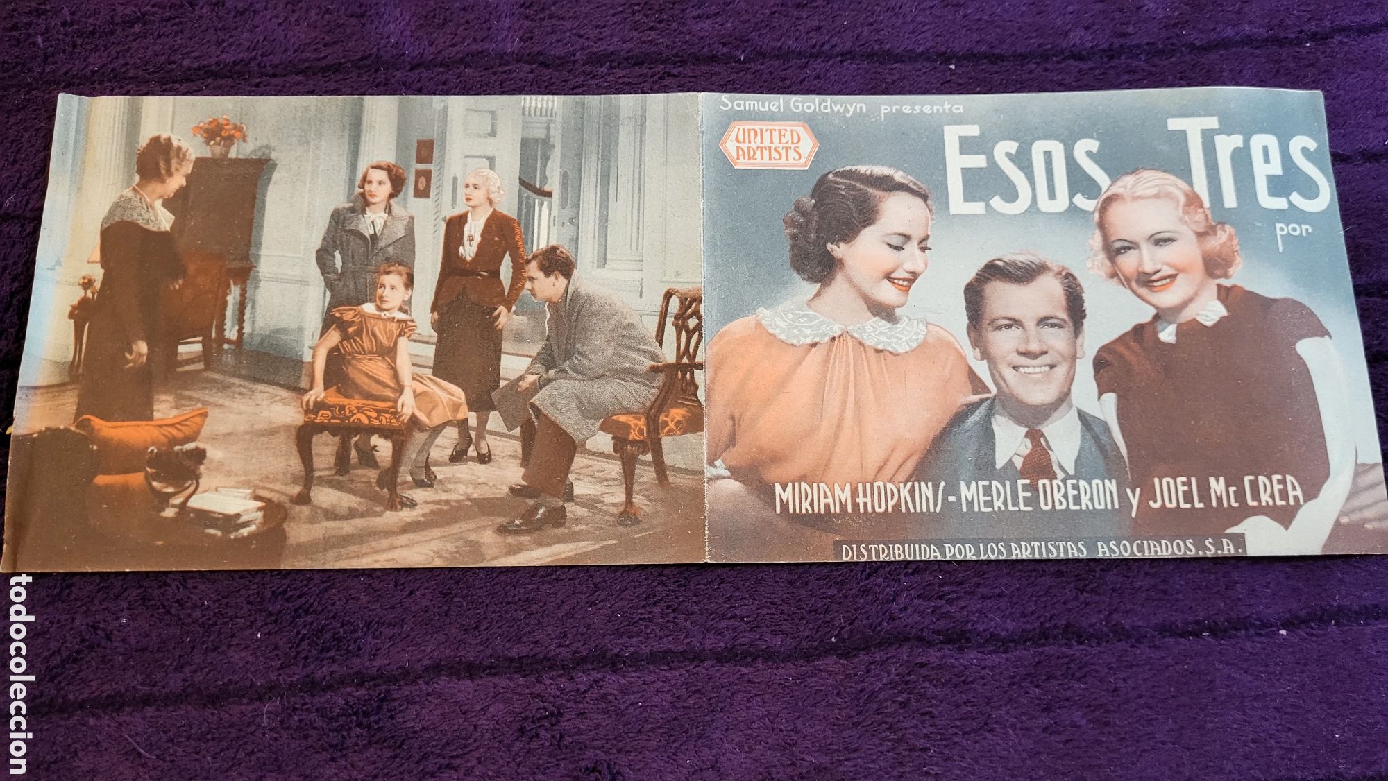 Foglietti di film di film antichi di cinema: Folleto de mano Cine Esos tres