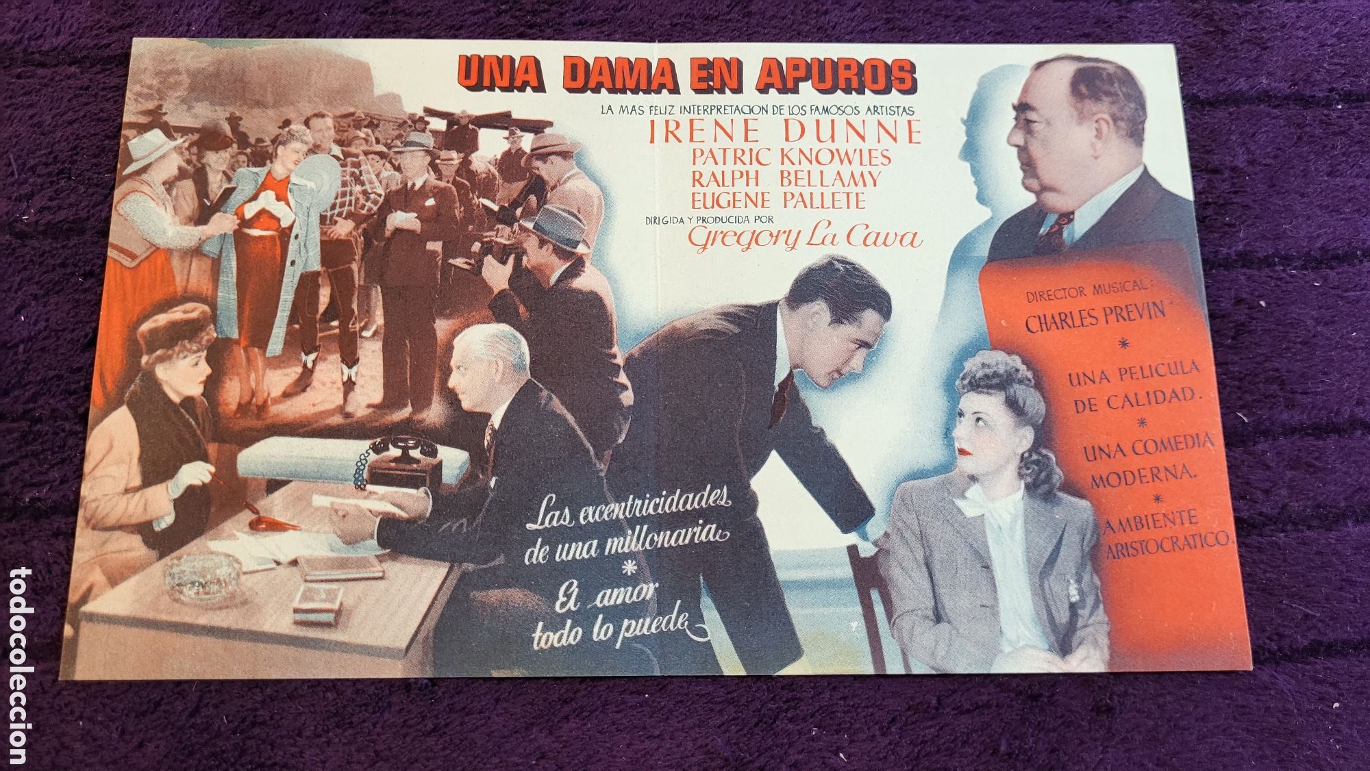 Foglietti di film di film antichi di cinema: Folleto de mano Cine Una dama en apurros