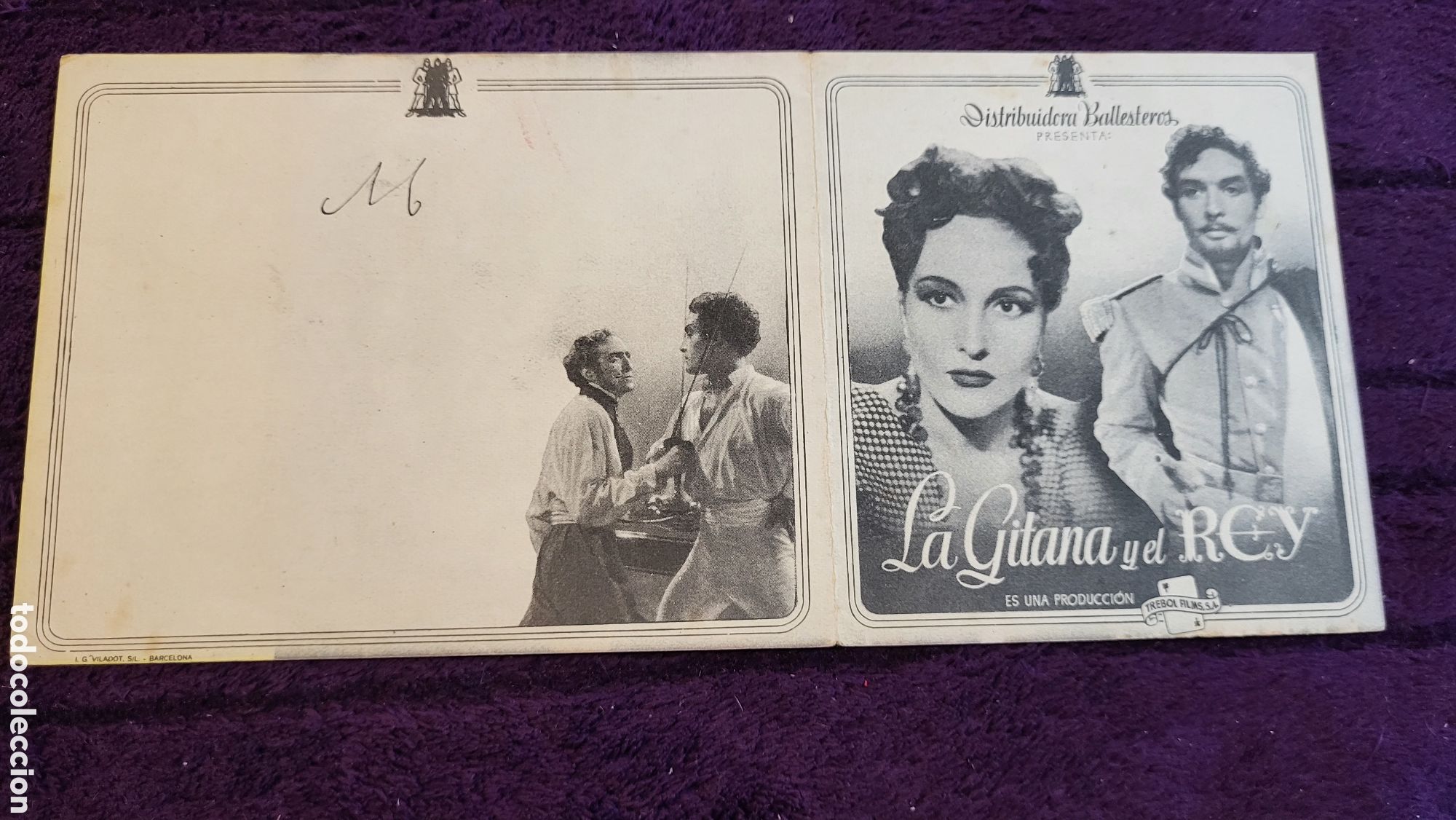 Foglietti di film di film antichi di cinema: Folleto de mano Cine La Gitana y el Rey
