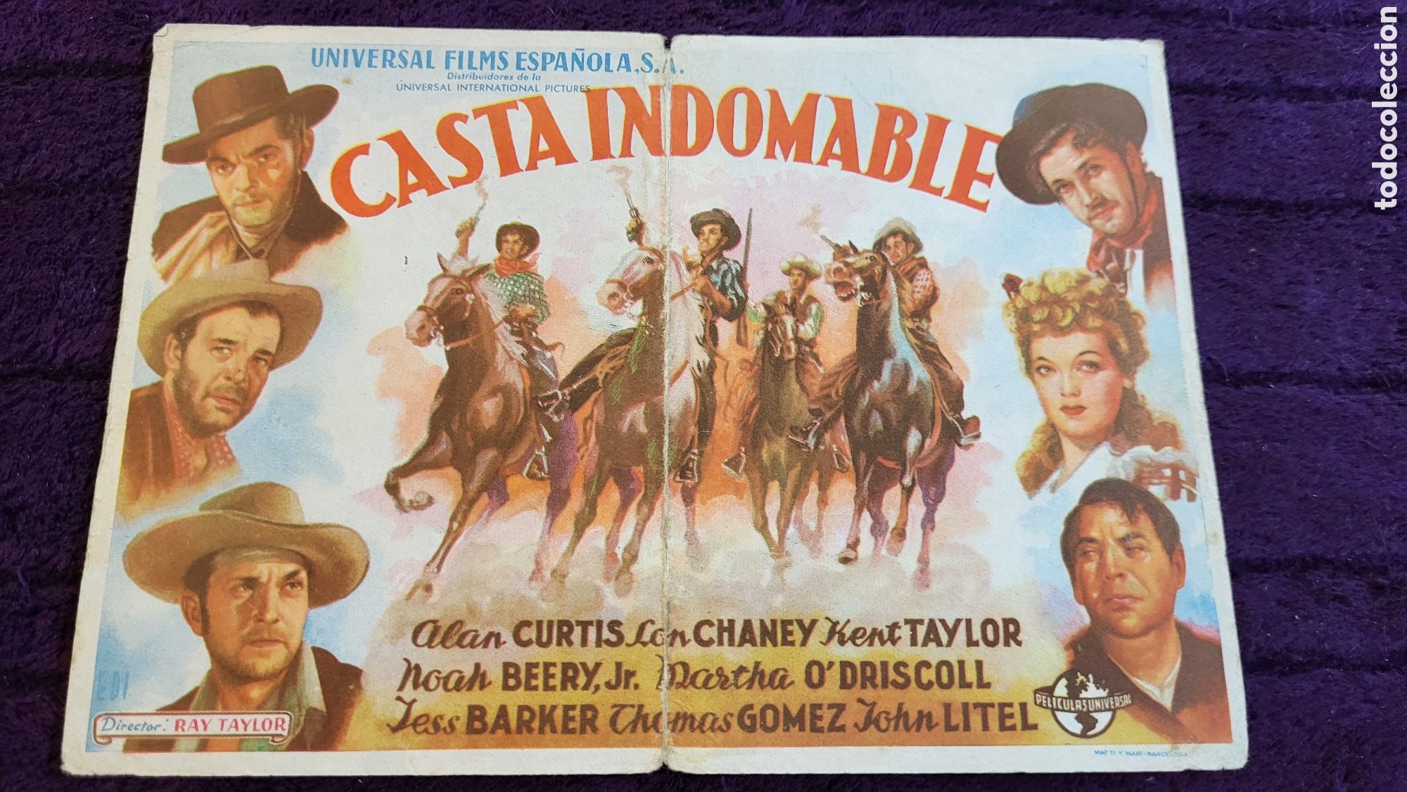 Foglietti di film di film antichi di cinema: Folleto de mano Cine Casta indomable