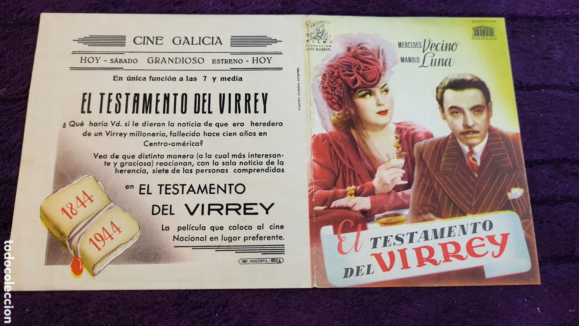 Foglietti di film di film antichi di cinema: Folleto de mano Cine