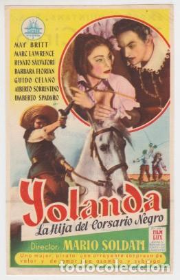 Cine: YOLANDA, LA HIJA DEL CORSARIO NEGRO (Con publicidad del cine)