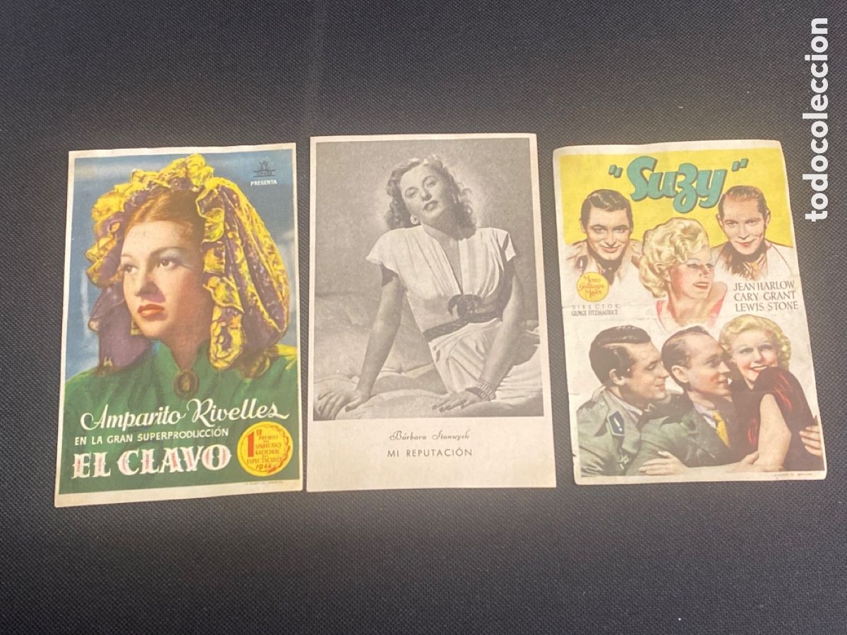 Cine: LOTE 3 PROGRAMAS DE CINE. MI REPUTACI&Oacute;N, EL CLAVO, SUZY - Foto 1