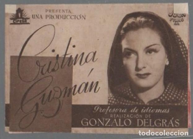 Foglietti di film di film antichi di cinema: PROGRAMA DE CINE. PROFESORA DE IDIOMAS PC-7182