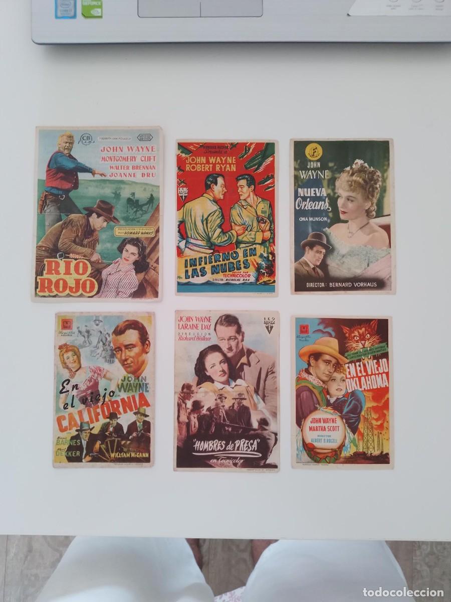 Cine: LOTE DE 6 PROGRAMAS DE CINE DE JOHN WAYNE - Foto 1
