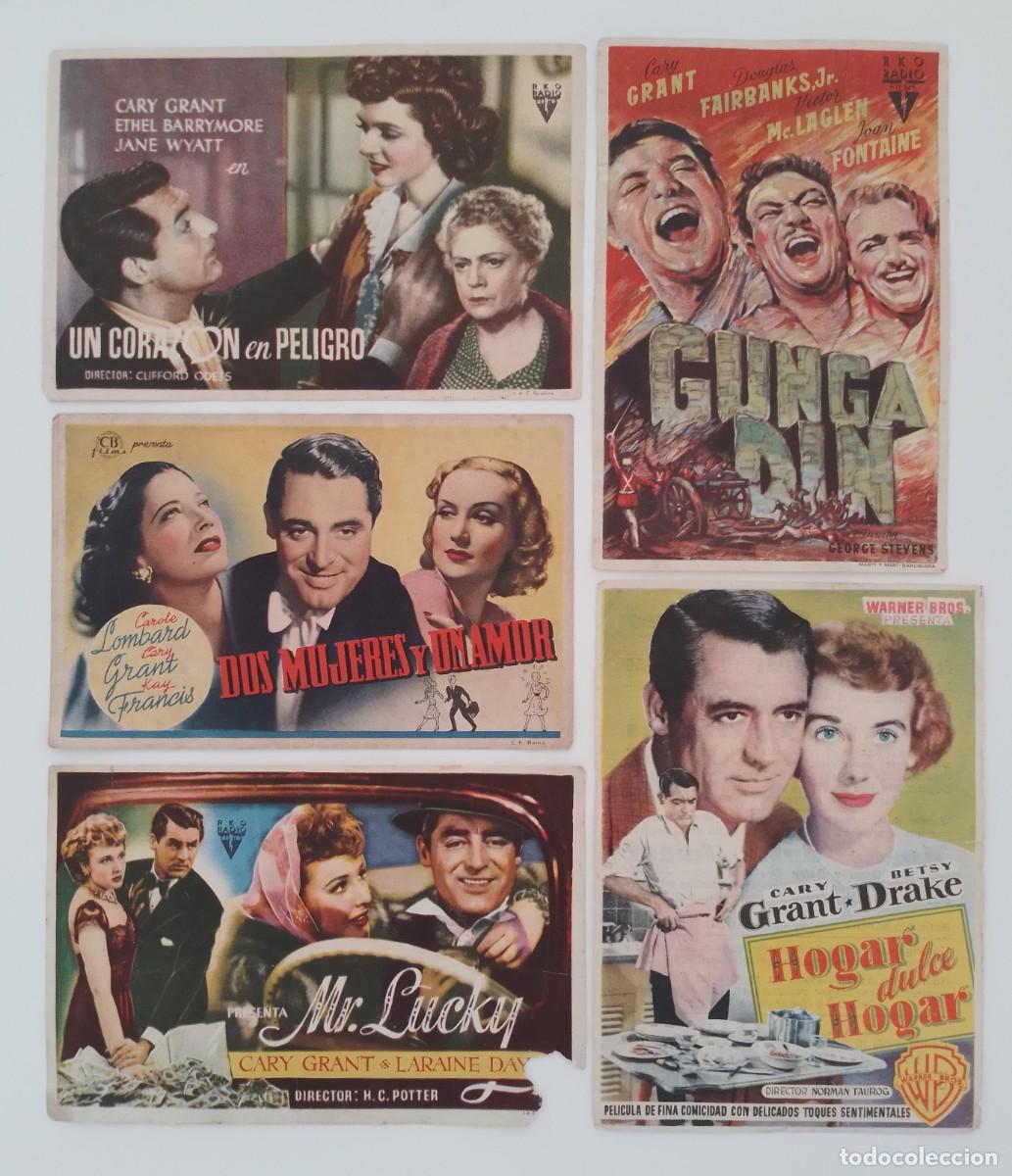 Cine: LOTE DE 5 PROGRAMAS DE MANO DE CINE DE GARY GRANT - Foto 1