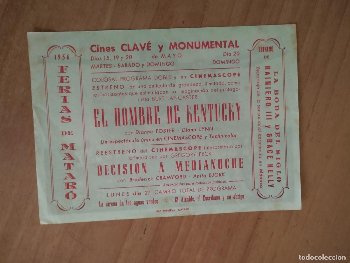 Cine: N&ordm;2-- PROGRAMA DE CINE DE LA PELICULA -- EL HOMBRE DE KENTUCKY ct - Foto 2