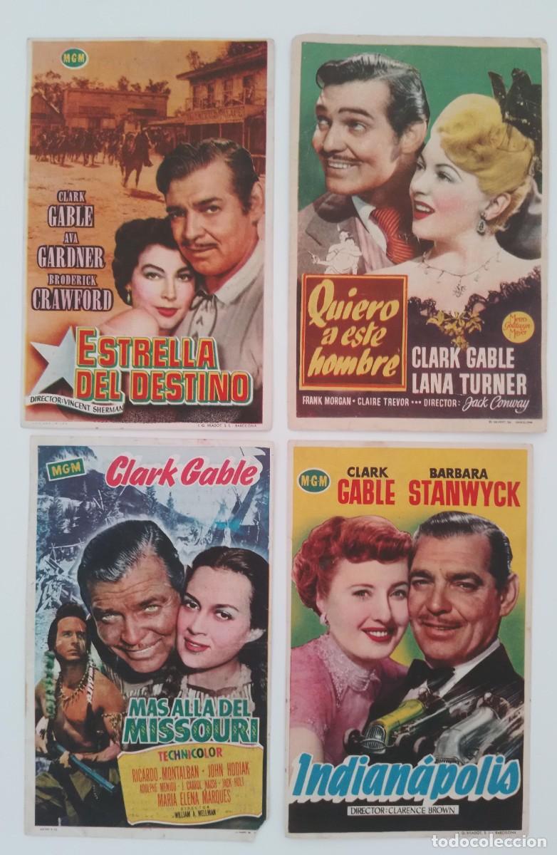 Cine: LOTE DE 4 PROGRAMAS DE MANO DE CINE DE CLARK GABLE - Foto 1