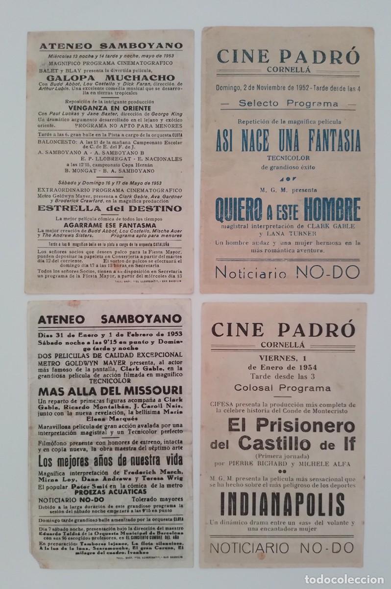 Cine: LOTE DE 4 PROGRAMAS DE MANO DE CINE DE CLARK GABLE - Foto 2