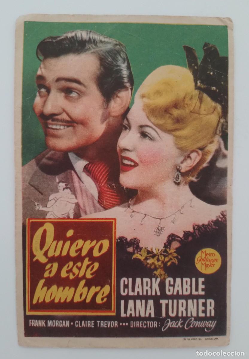 Cine: LOTE DE 4 PROGRAMAS DE MANO DE CINE DE CLARK GABLE - Foto 4