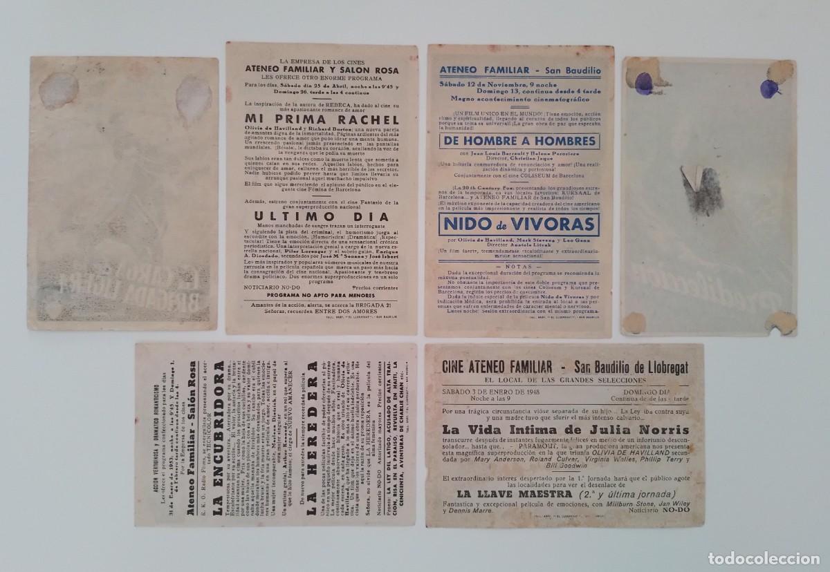 Cine: LOTE DE 6 PROGRAMAS DE CINE DE MANO DE OLIVIA DE HAVILLAND - Foto 2