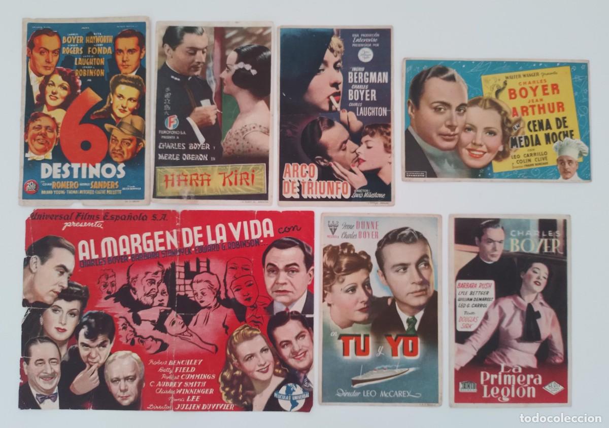 Cine: LOTE DE 7 PROGRAMAS DE CINE DE MANO DE CHARLES BOYER - Foto 1