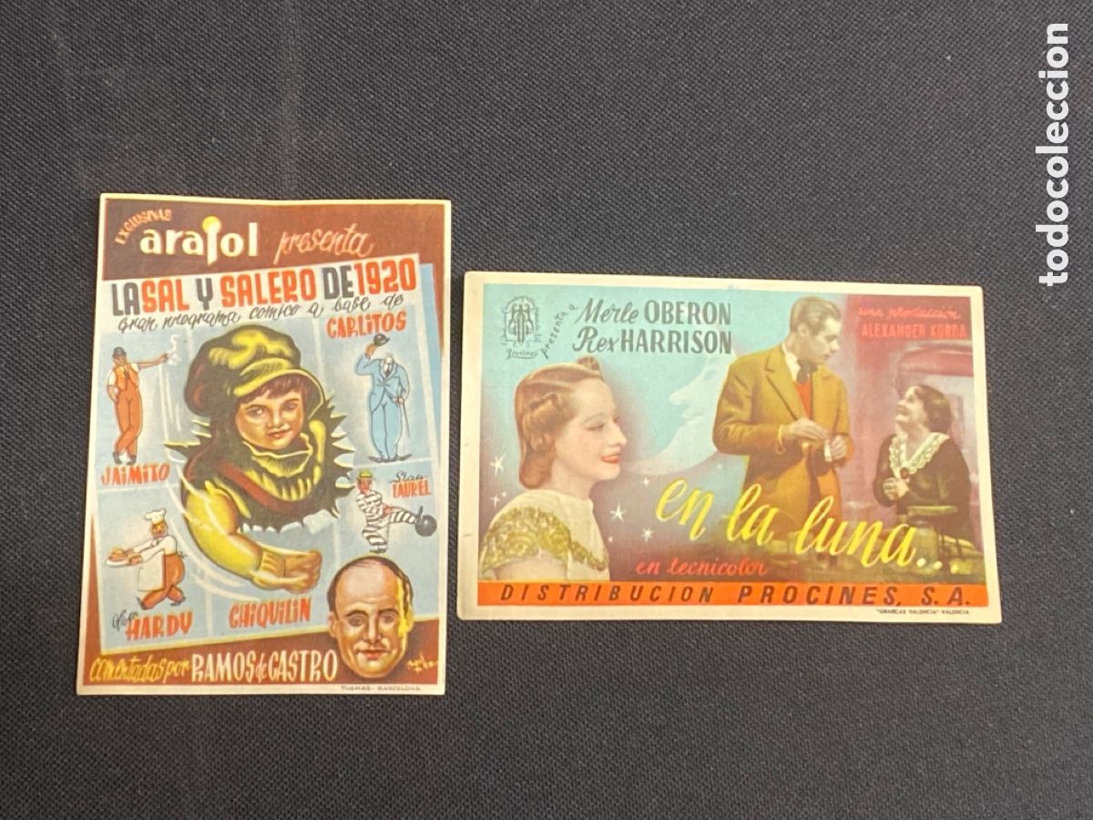 Kino: LOTE 2 PROGRAMAS CINE GARC&Iacute;A MANLLEU. EN LA LUNA, LA SAL Y SALERO DE 1920
