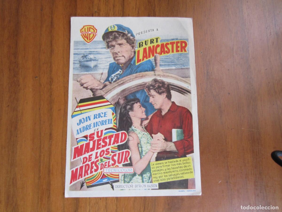 Cine: PROGRAMA DE CINE FOLLETO DE MANO-SU MAJESTAD DE LOS MARES DEL SUR - Foto 1