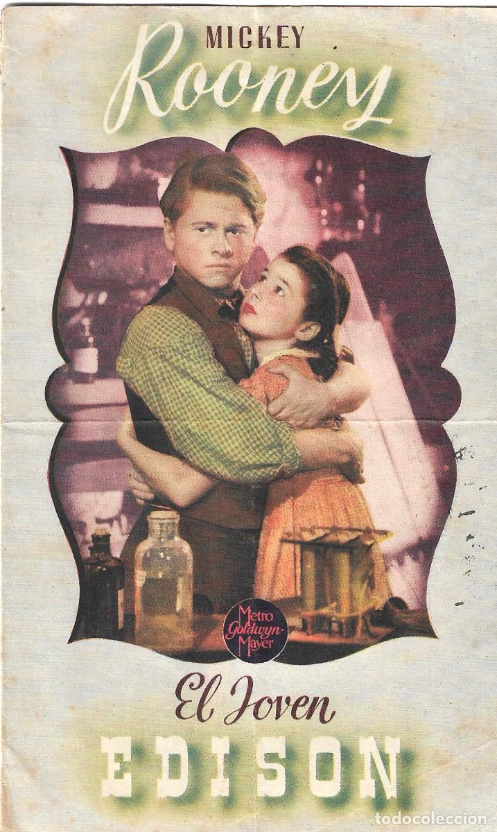 Cine: PROGRAMA DOBLE - EL JOVEN EDISON - MICKEY ROONEY - TEATRO CERVANTES (Ceuta) - 1940. - Foto 1