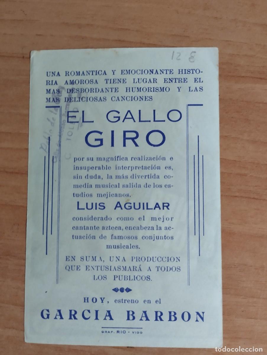 Cine: N&ordm;2-- PROGRAMA DE CINE DE LA PELICULA - EL GALLO GIRO - Foto 2