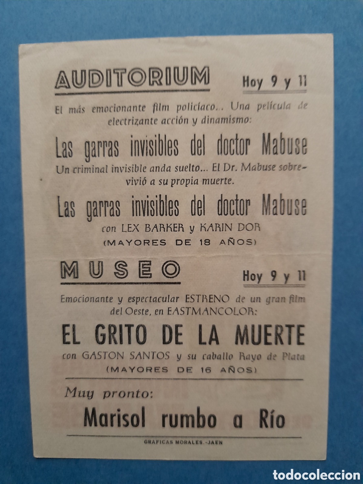 Cine: Programa de cine: doctor Mabuse - Foto 2
