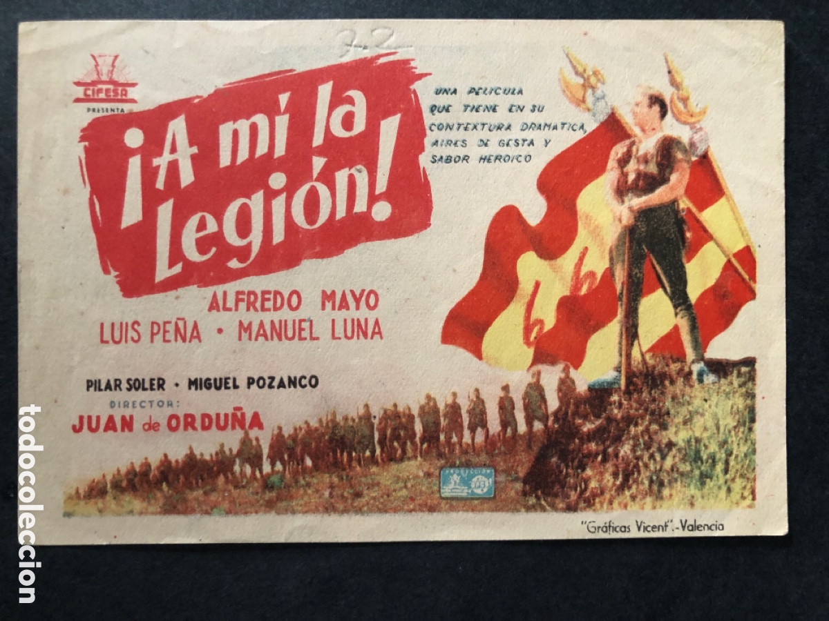 Cine: Programa sencillo cifesa a mi la legion alfredo mayo - Foto 1