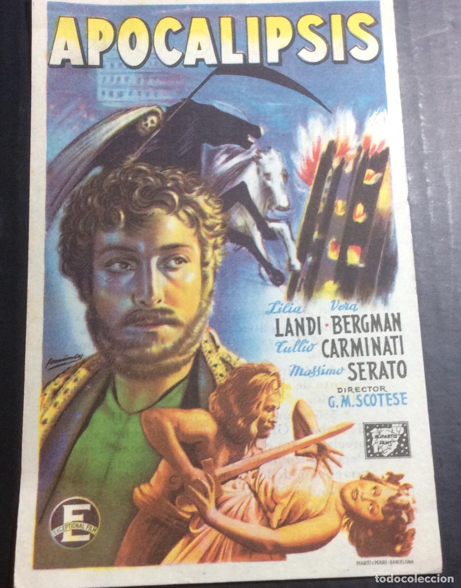 Kino: FOLLETO DE MANO APOCALIPSIS. L. LANDI. PUBLICIDAD CINE BERGADAN