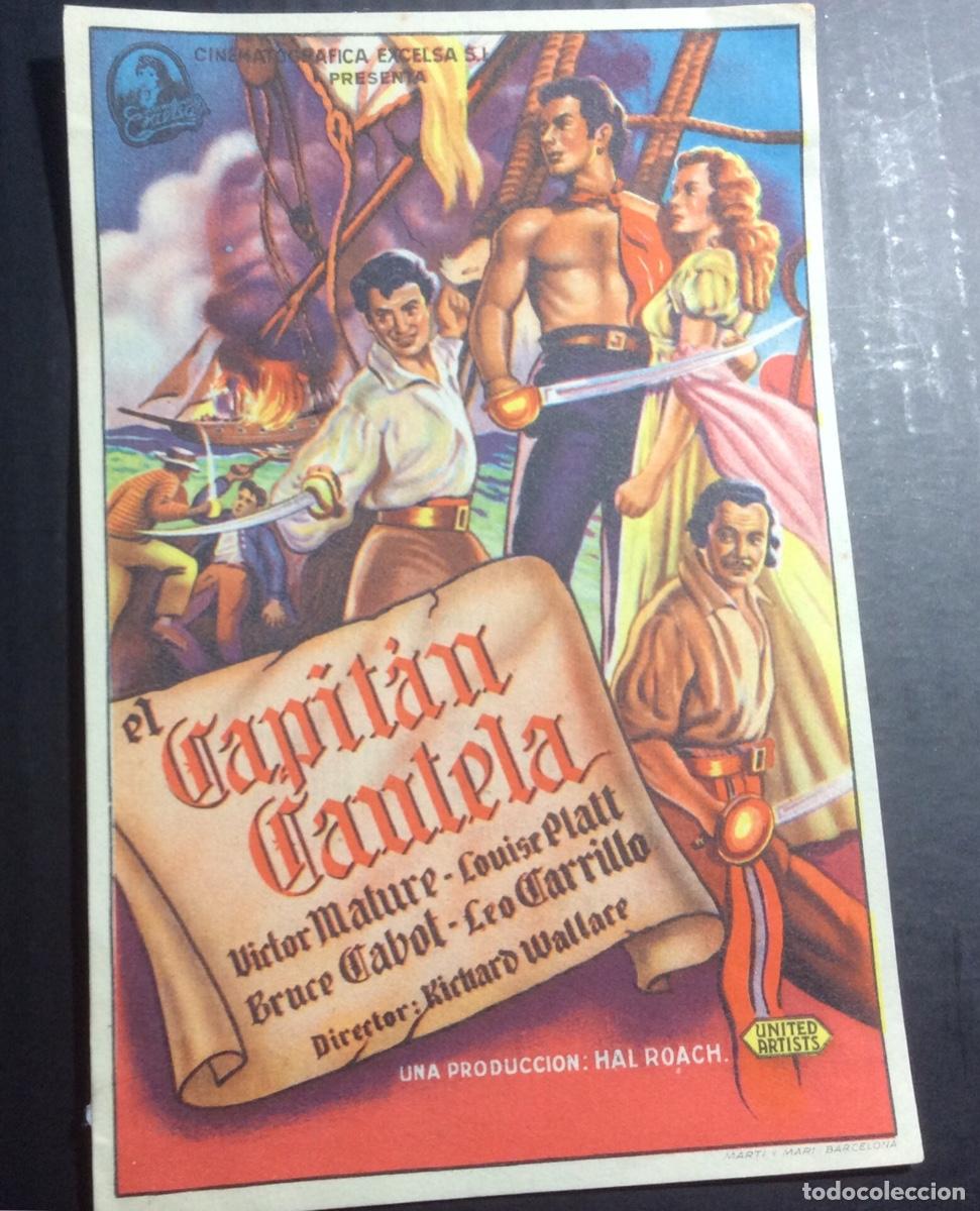 Kino: FOLLETO DE MANO EL CAPITAN CAUTELA. V. MATURE. PUBLICIDAD CINE SALON VICTORIA