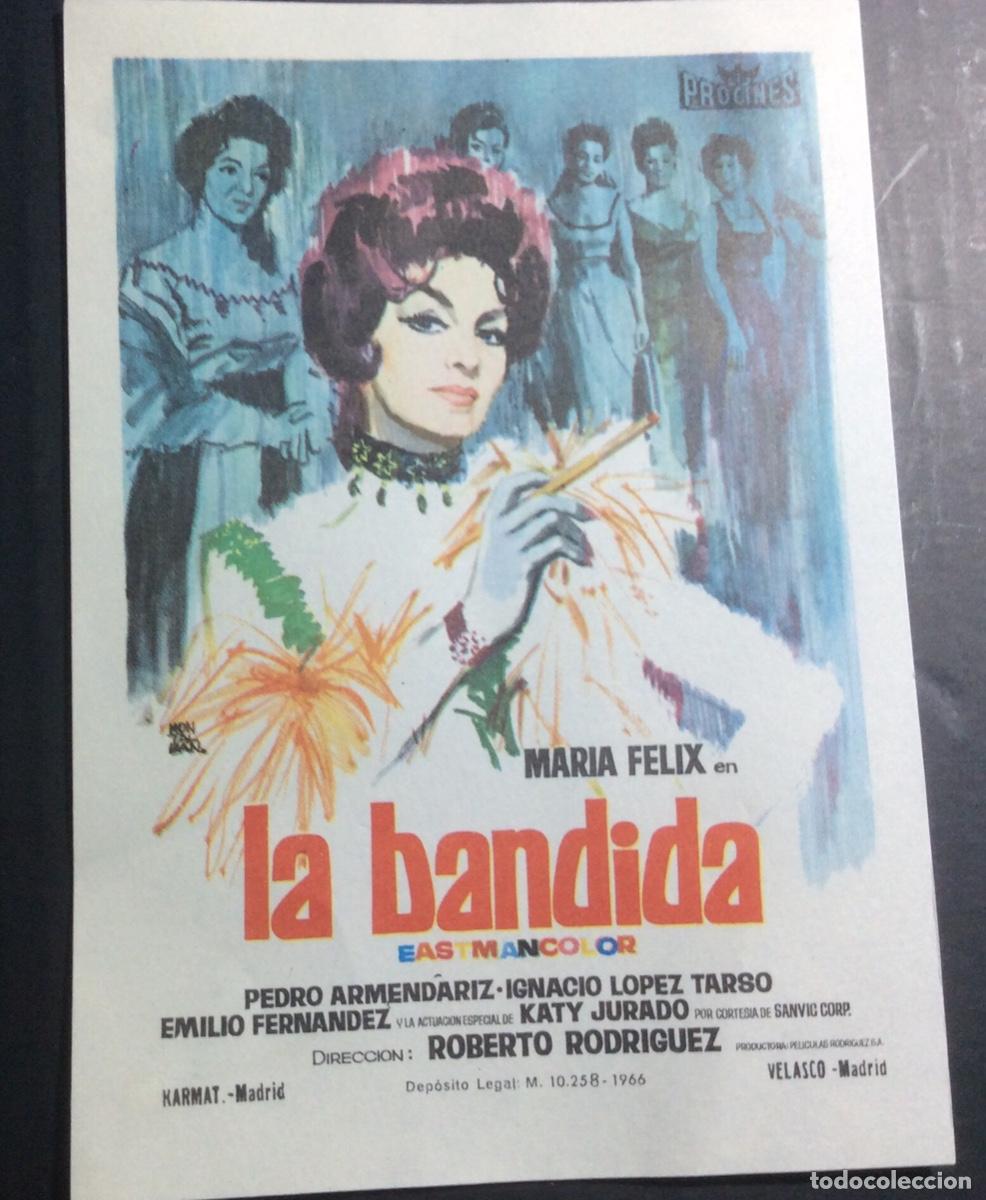 Kino: FOLLETO DE MANO LA BANDIDA . MARIA FELIX. SIN PUBLICIDAD