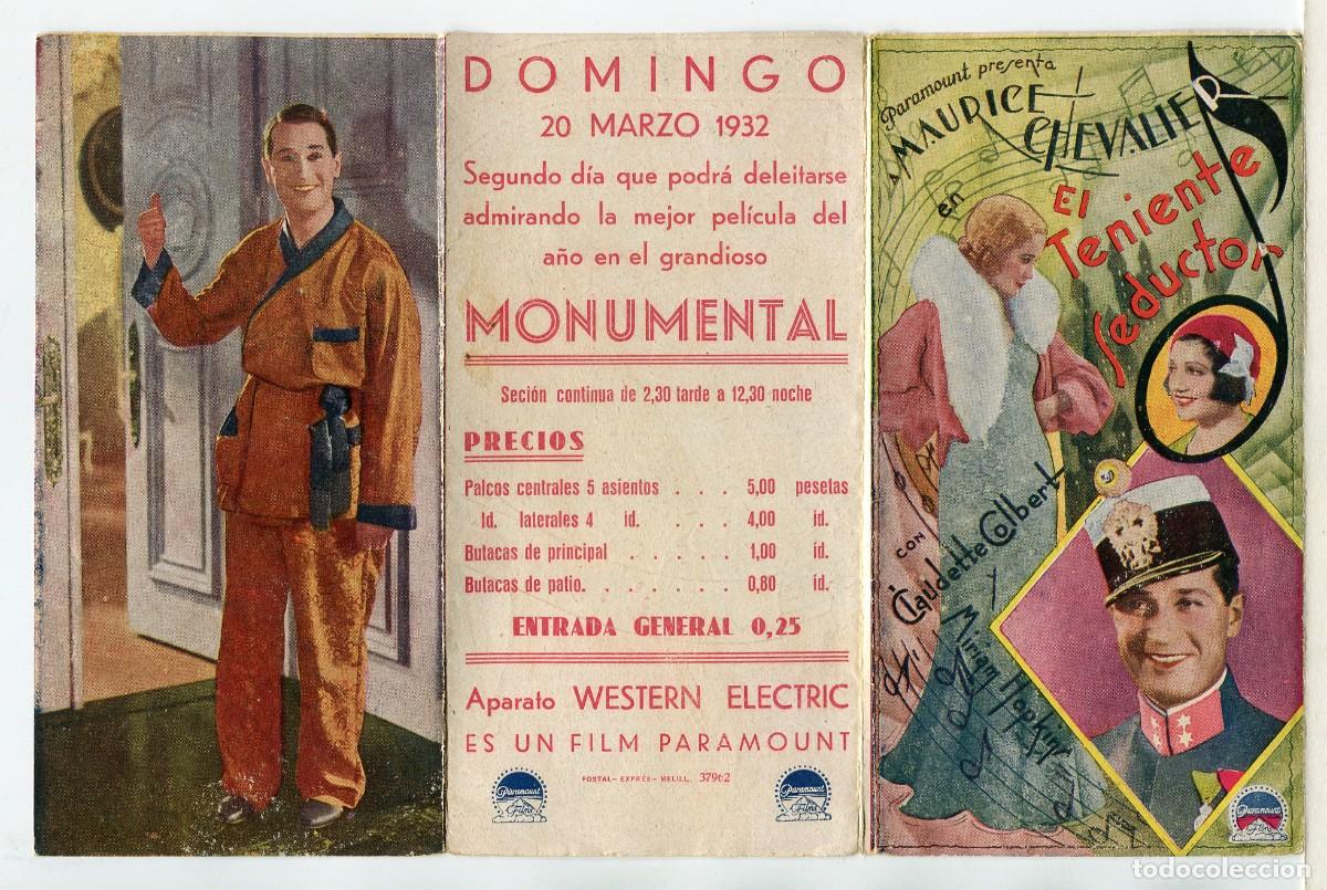 Cine: EL TENIENTE SEDUCTOR, con Maurice Chevalier. - Foto 1