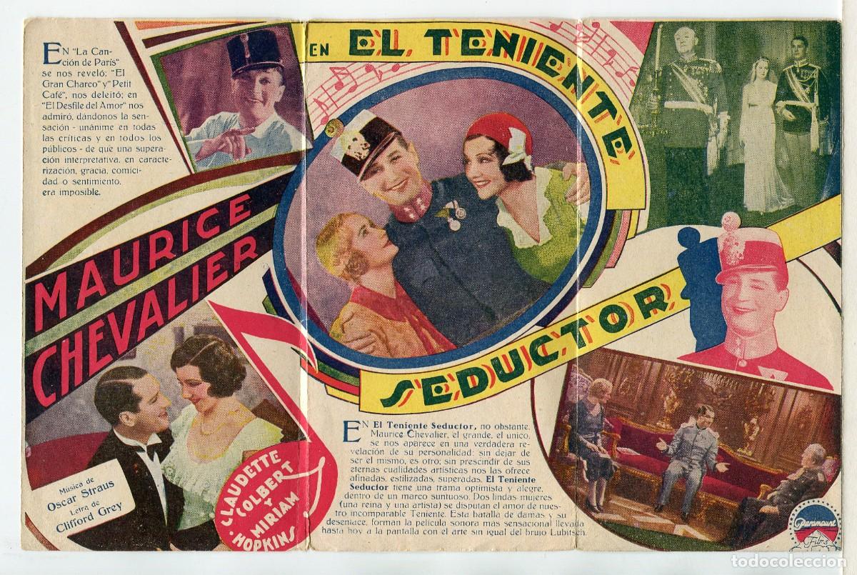 Cine: EL TENIENTE SEDUCTOR, con Maurice Chevalier. - Foto 2