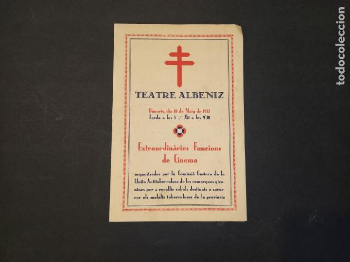 Cinema: GIRONA-TEATRE ALBENIZ-PROGRAMA DE CINE ANY 1932-VER FOTOS-(K-10.519)