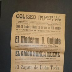 Cine: COLISEO IMPERIAL-EL MODERNO DON QUIJOTE-AÑO 1926-PROGRAMA ANTIGUO-VER FOTOS-(K-10.523)
