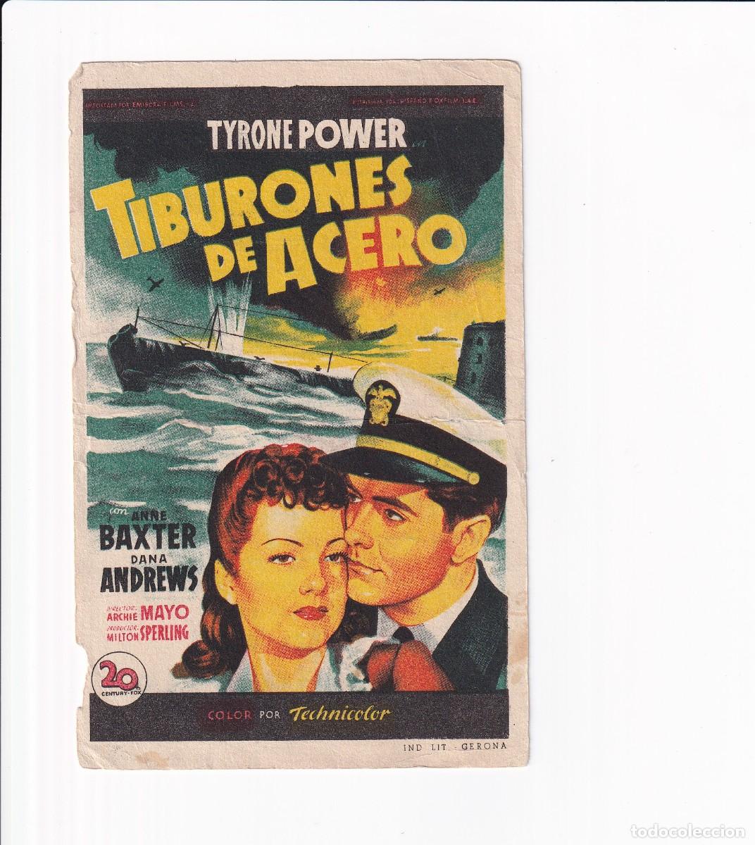 Cine: TIBURONES DE ACERO .- TYRONE POWER - Foto 1