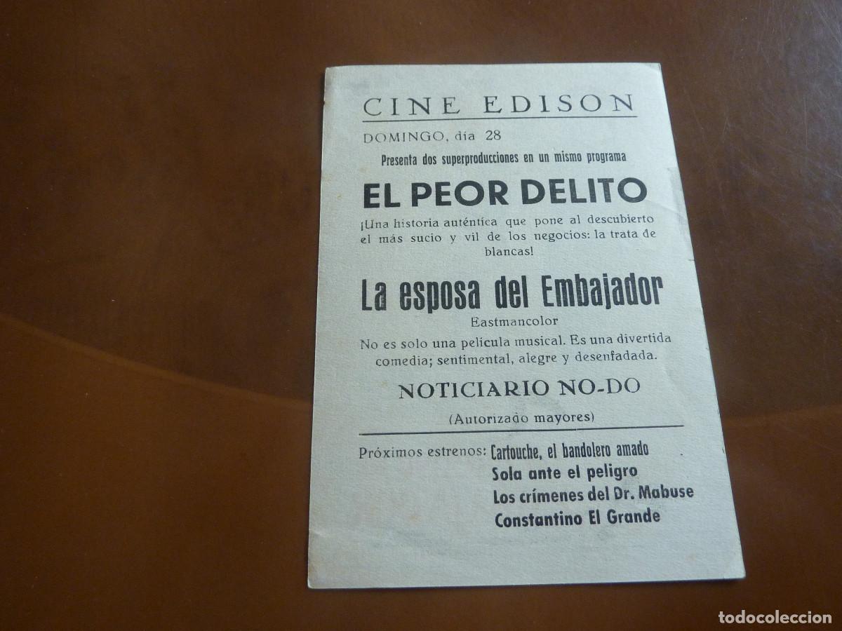 Cine: Programa de cine impreso en la parte trasera - Foto 2