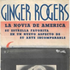 Cine: PROGRAMA DOBLE - EN PERSONA - GINGER ROGERS, GEORGE BRENT - TEATRO ALHAMBRA (GRANADA) - 1942