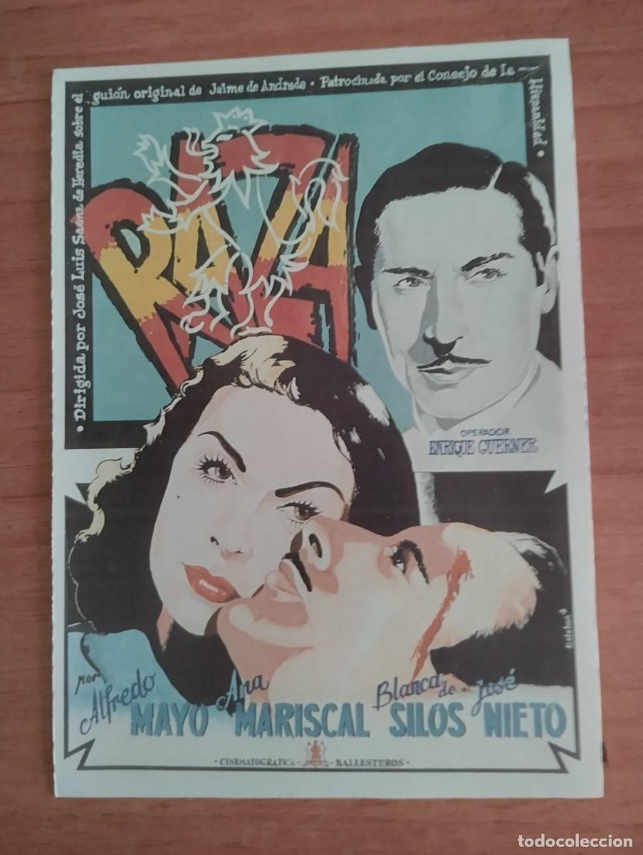 Cine: N&ordm;3-- PROGRAMA DE CINE DE LA PELICULA --RAZA (edit.esteban lirola) - Foto 1