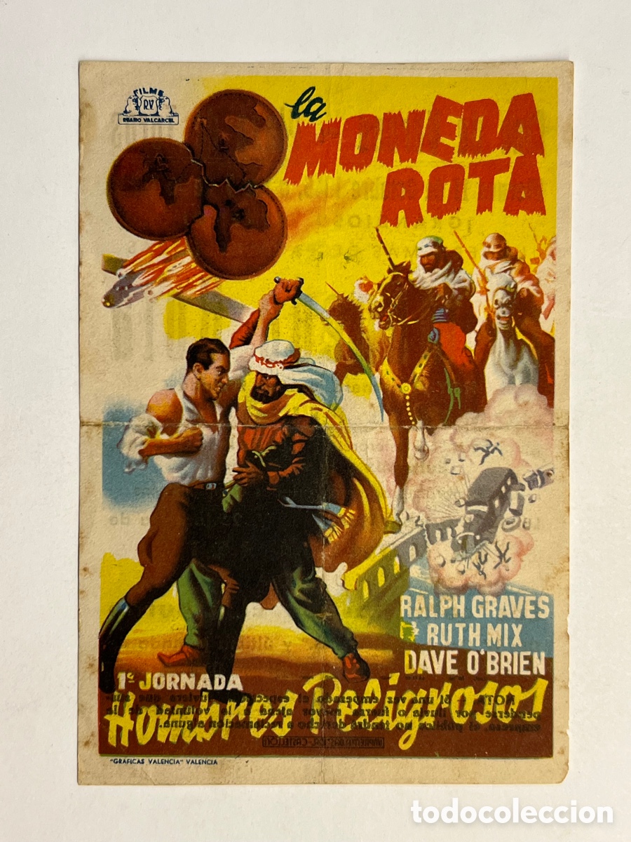 Cinema: CASTELLON. Cine de Verano. Plaza de Toros. LA MONEDA ROTA (a.1946) fatigado