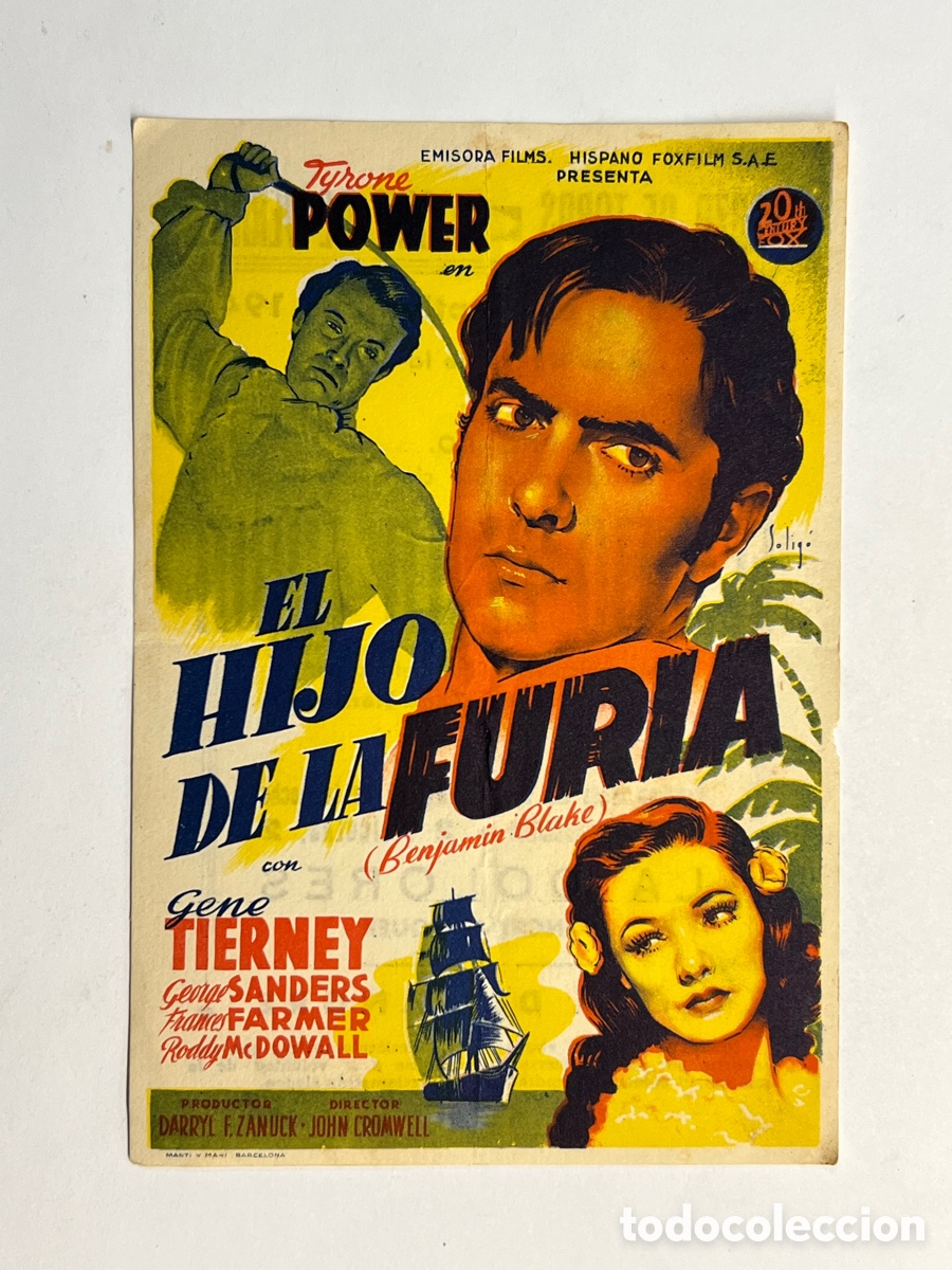 Cinema: CASTELLON. Cine de Verano. Plaza de Toros. ALAS EN LOS PIES (a.1946) folleto de mano