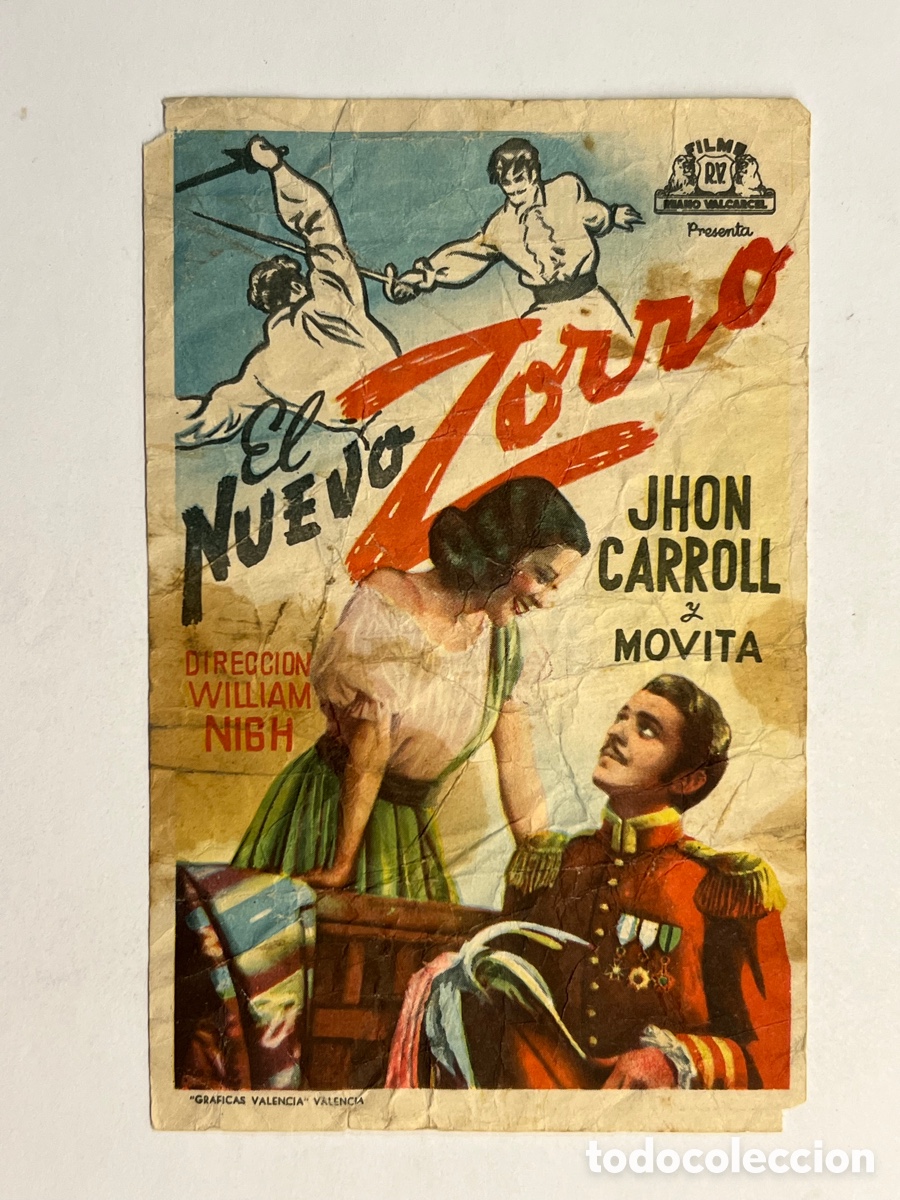 Cinema: CASTELLON. Cine de Verano. Plaza de Toros. EL NUEVO ZORRO (a.1946) FATIGADO..