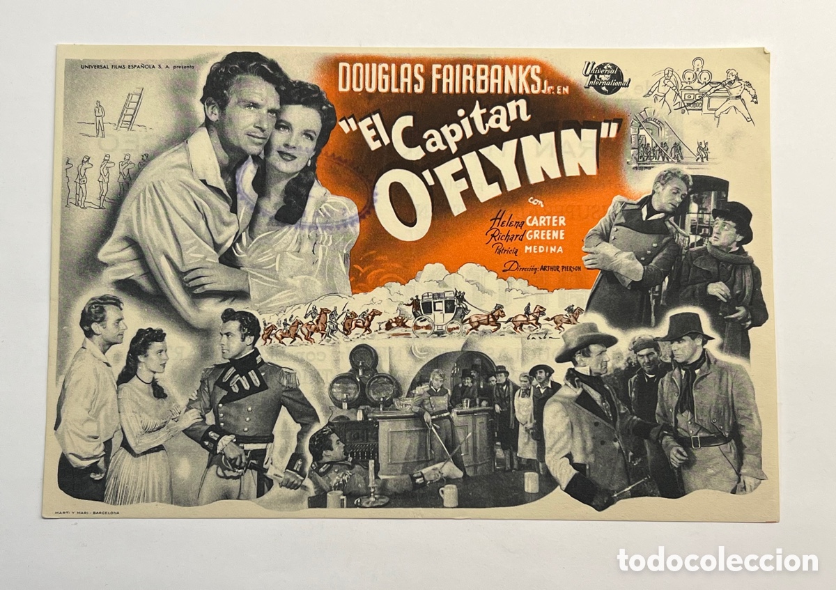 Cinema: CORDOBA. Gran Teatro y Cinema Liceo. EL CAPITAN O&rsquo;FLYNN. Programa doble (a.1950)