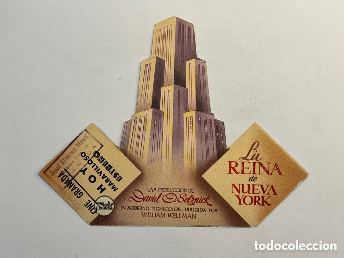 Cine: CINE GRANADA, programa de mano LA REINA DE NUEVA YORK Programa Troquelado (h.1947?) - Foto 2
