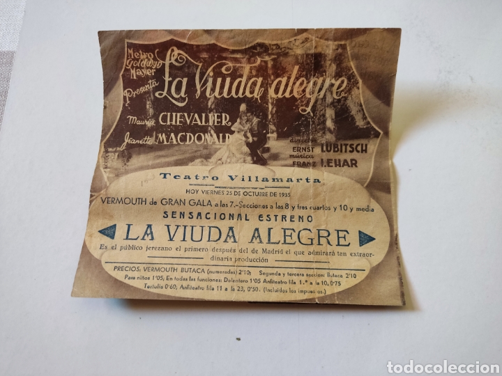 Cine: Folleto de cine la viuda alegre - Foto 1