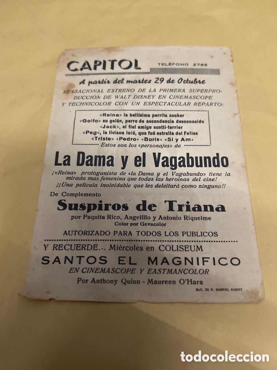 Cine: T1/E2/A513. PROGRAMA DE CINE LA DAMA Y EL VAGABUNDO CON PUBLICIDAD - Foto 2