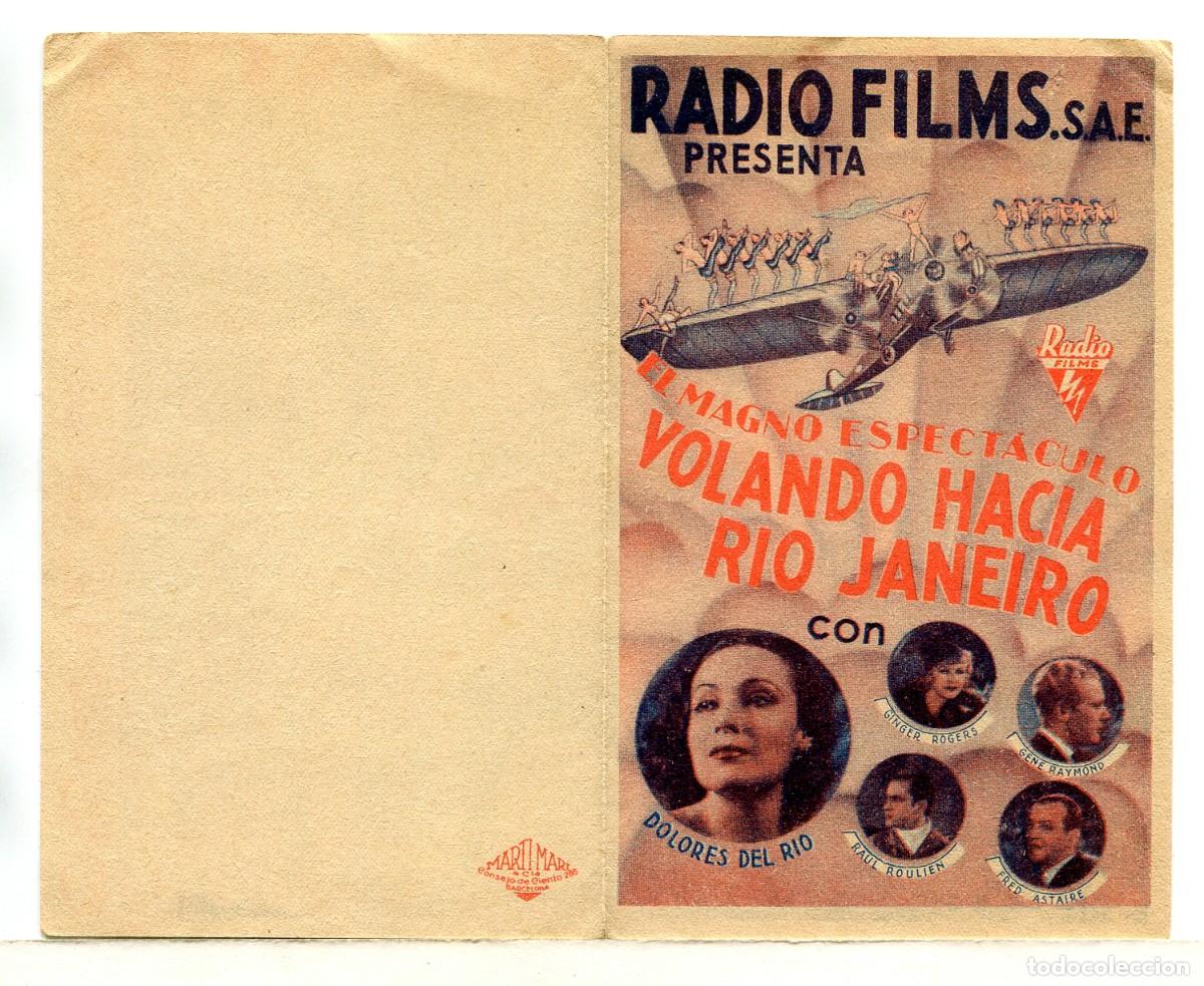 Cinema: VOLANDO HACIA R&Iacute;O DE JANEIRO, con Dolores del R&iacute;o.