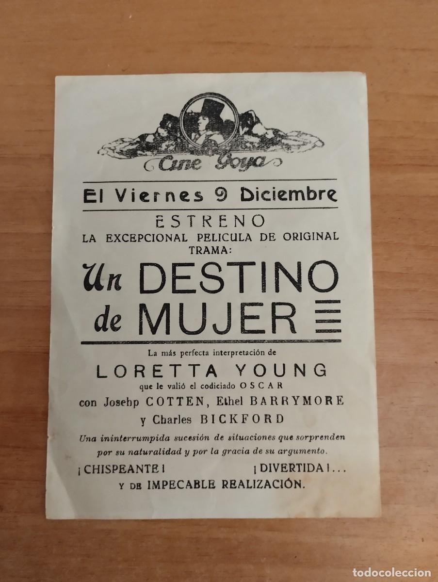 Cine: N&ordm;3-- PROGRAMA DE CINE -- UN DESTINO DE MUJER CT - Foto 2