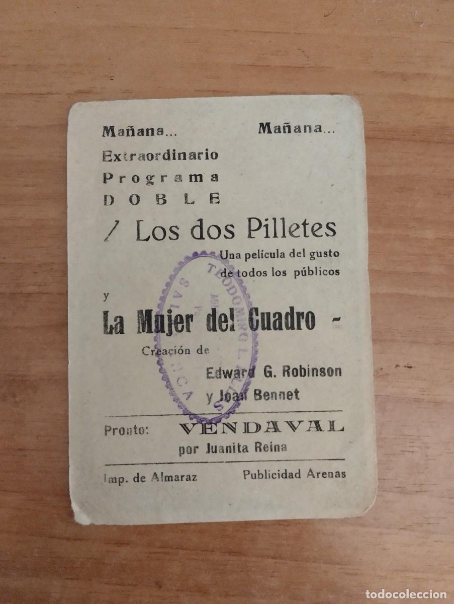Cine: N&ordm;3-- PROGRAMA DE CINE DE LA PELICULA -- LOS DOS PILLETES - Foto 2