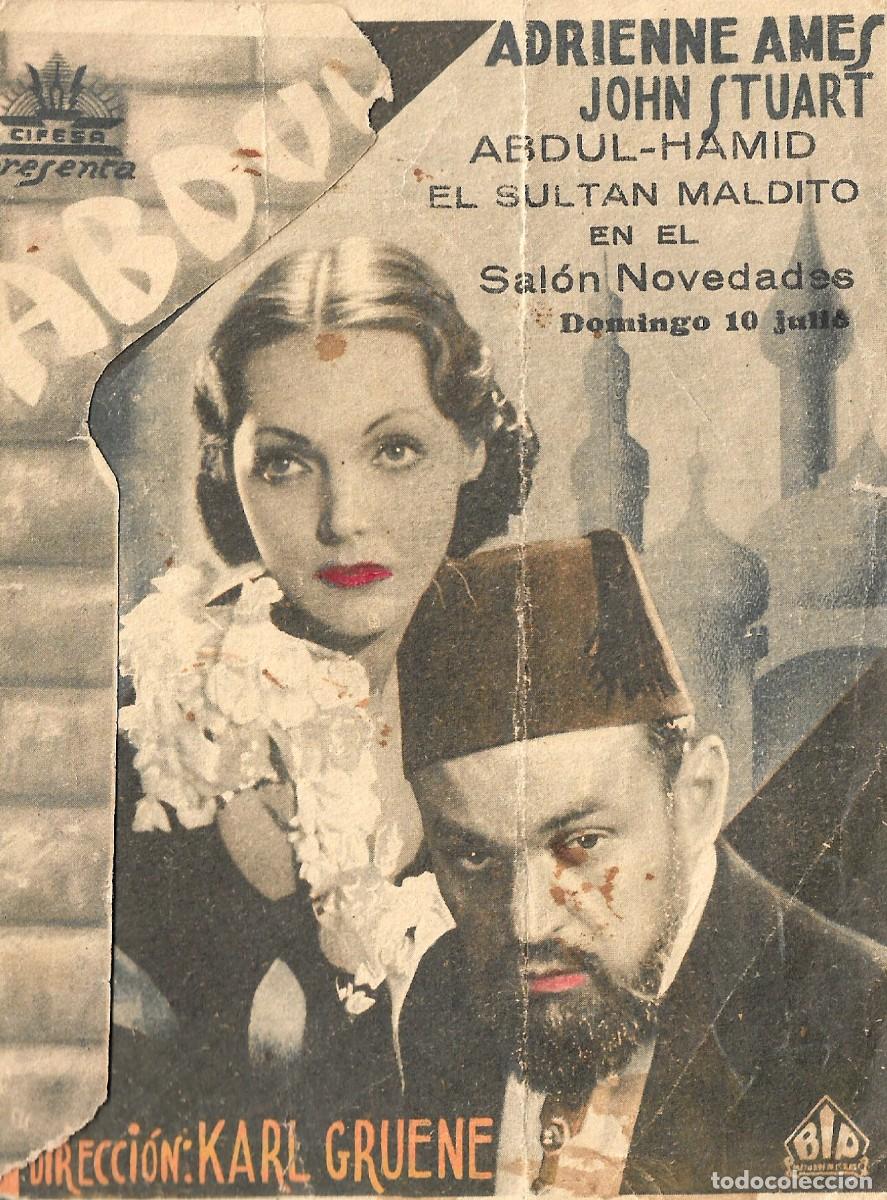 Cine: PN - PROGRAMA DOBLE - ABDUL HAMID EL SULTAN MALDITO - SAL&Oacute;N NOVEDADES, 1935. - Foto 1